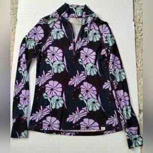 Wild Rye Women's Basset Half-zip Size 12 Long Sleeve Merino Wool Top